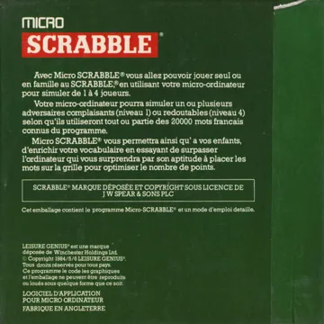 Micro Scrabble (F) (1985) box cover back